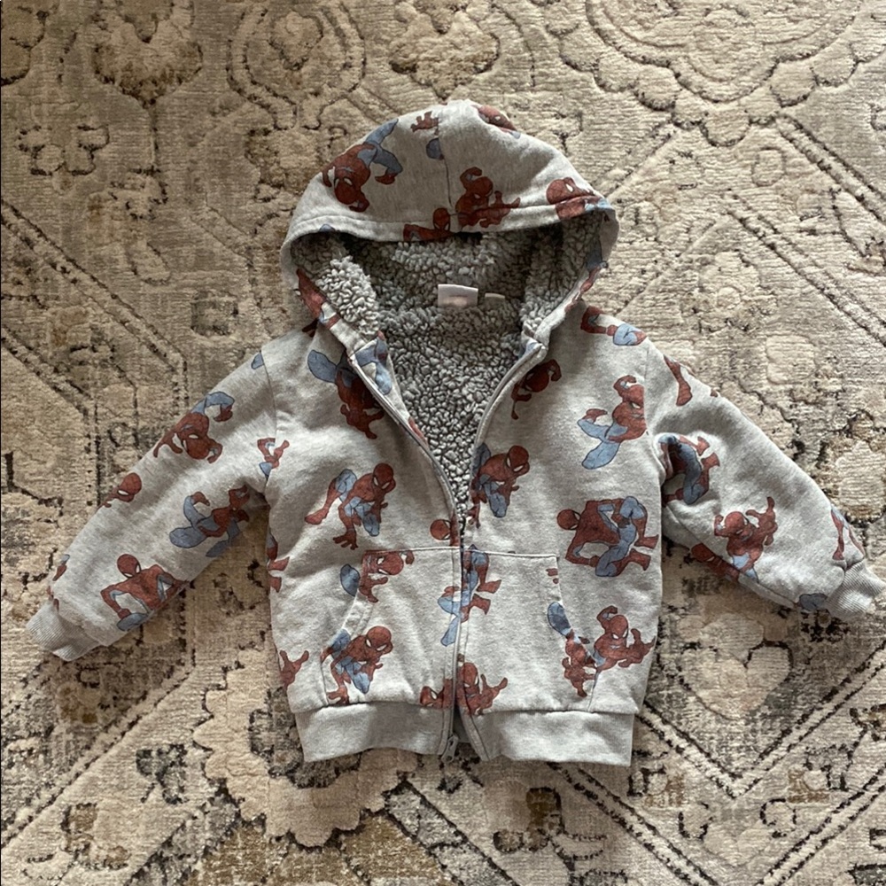 Boys 4T Gray Spiderman Zipper Hoodie